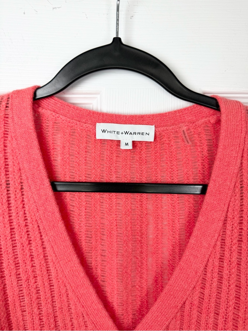 White + Warren Size M • Pink 100% Cashmere Cardigan Chic Quiet Luxury. - Picture 4 of 6